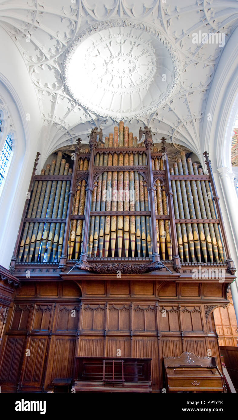 Orgel in der Kirche Saint Mary Aldermary in London England 12 5 2007 Stockfoto
