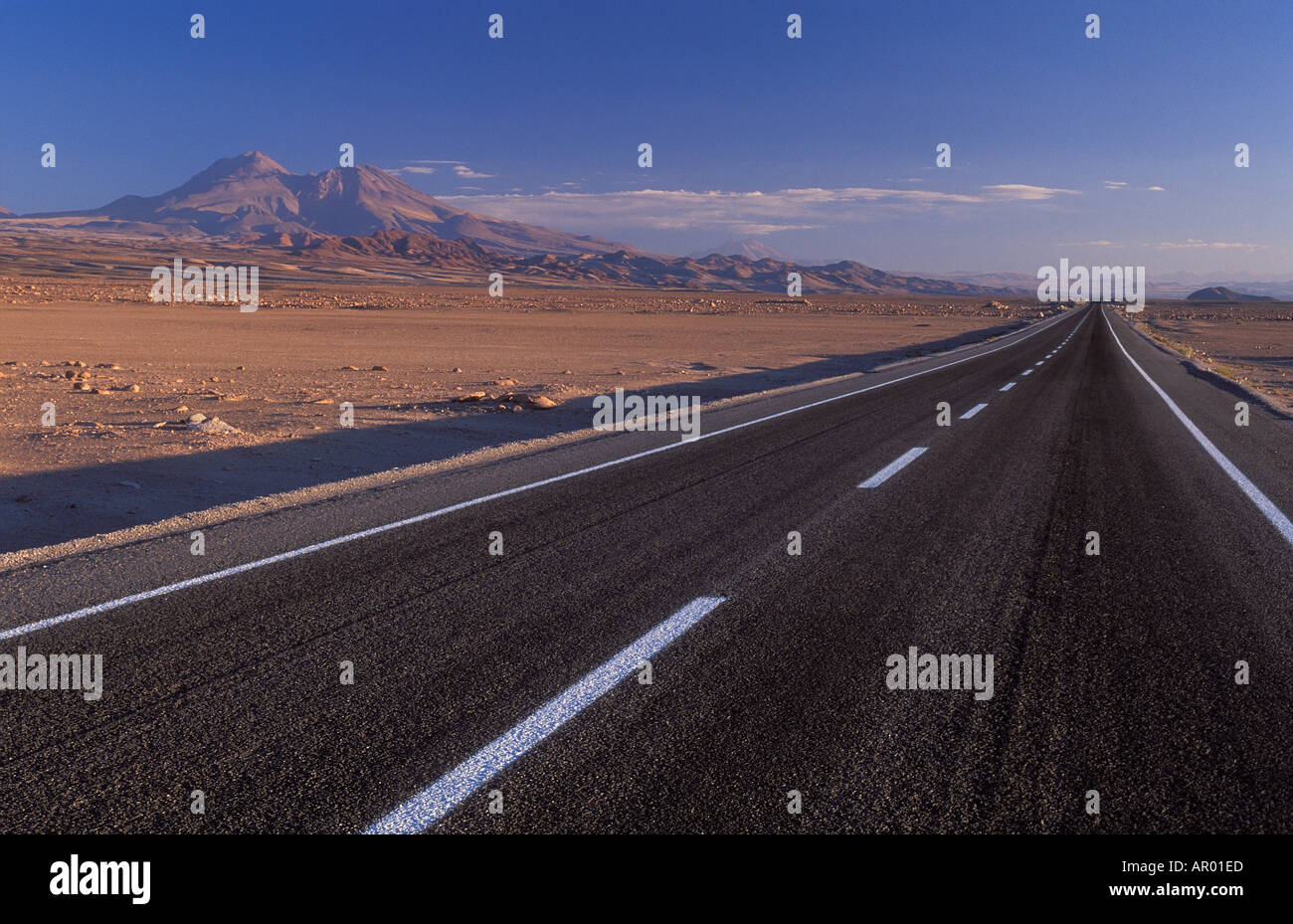 Straße nach Socaire Atacama Wüste Chile Stockfoto