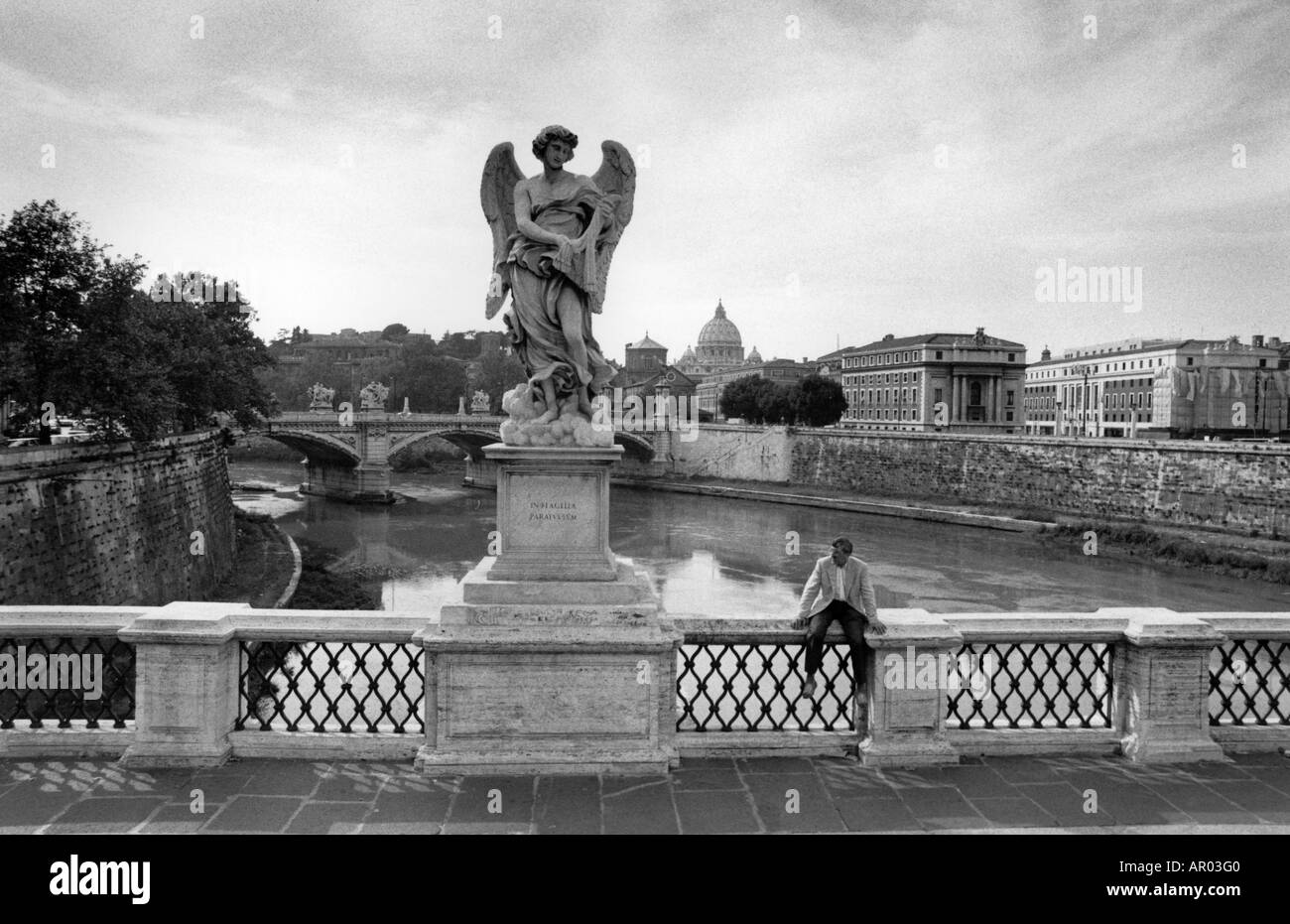 Ponte San Angelo, Basilika S. Pietro in Rom, Italien Stockfoto