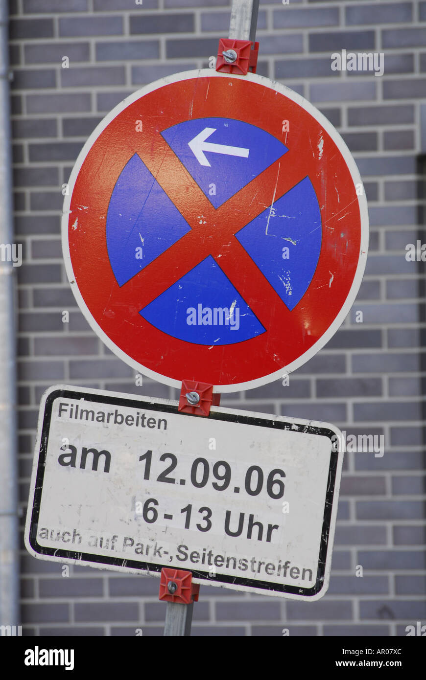 Einschränkung zu stoppen, film Zeichen crew Stockfoto