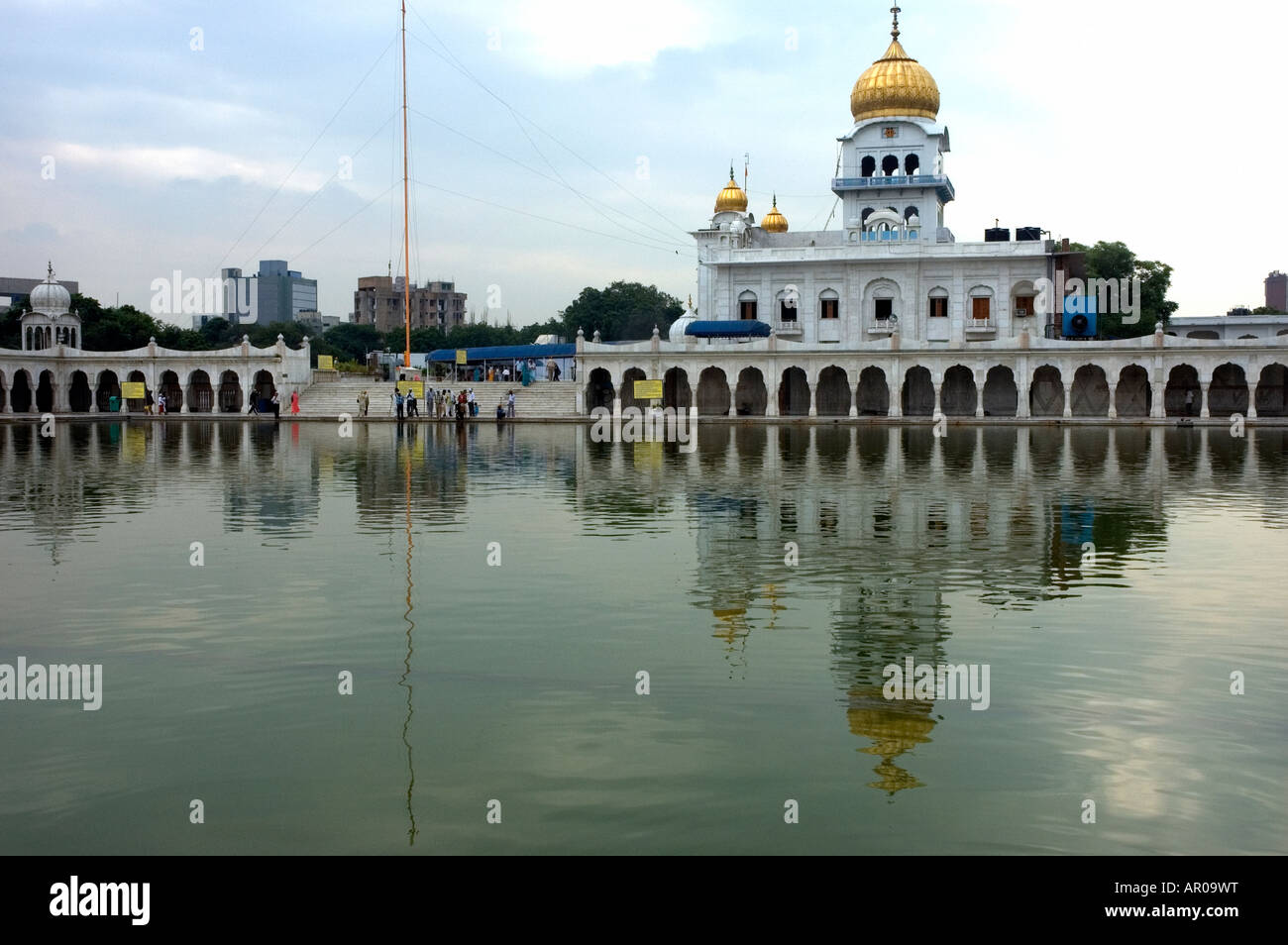 Gurdwara Bangla Sahib, Sikh-Tempel in New Delhi, Indien. Stockfoto