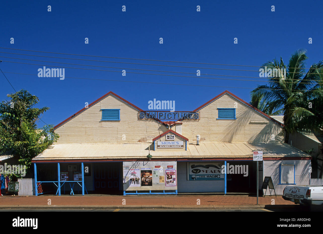 Sonne Bilder, der ältesten operativen outdoor-Kino, Broome, Western Australia, Australien Stockfoto