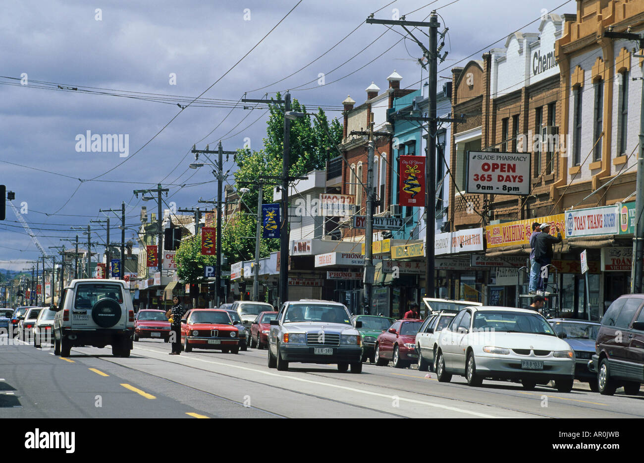 Little Saigon, Victoria Street, Melbourne, Australien, Victoria, vietnamesische Restaurants in Victoria Street bekannt als Little Saigon Stockfoto