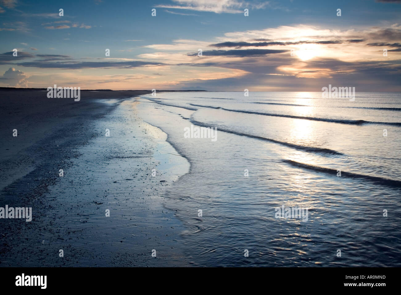 Brancaster Strand Sonnenuntergang, UK Stockfoto