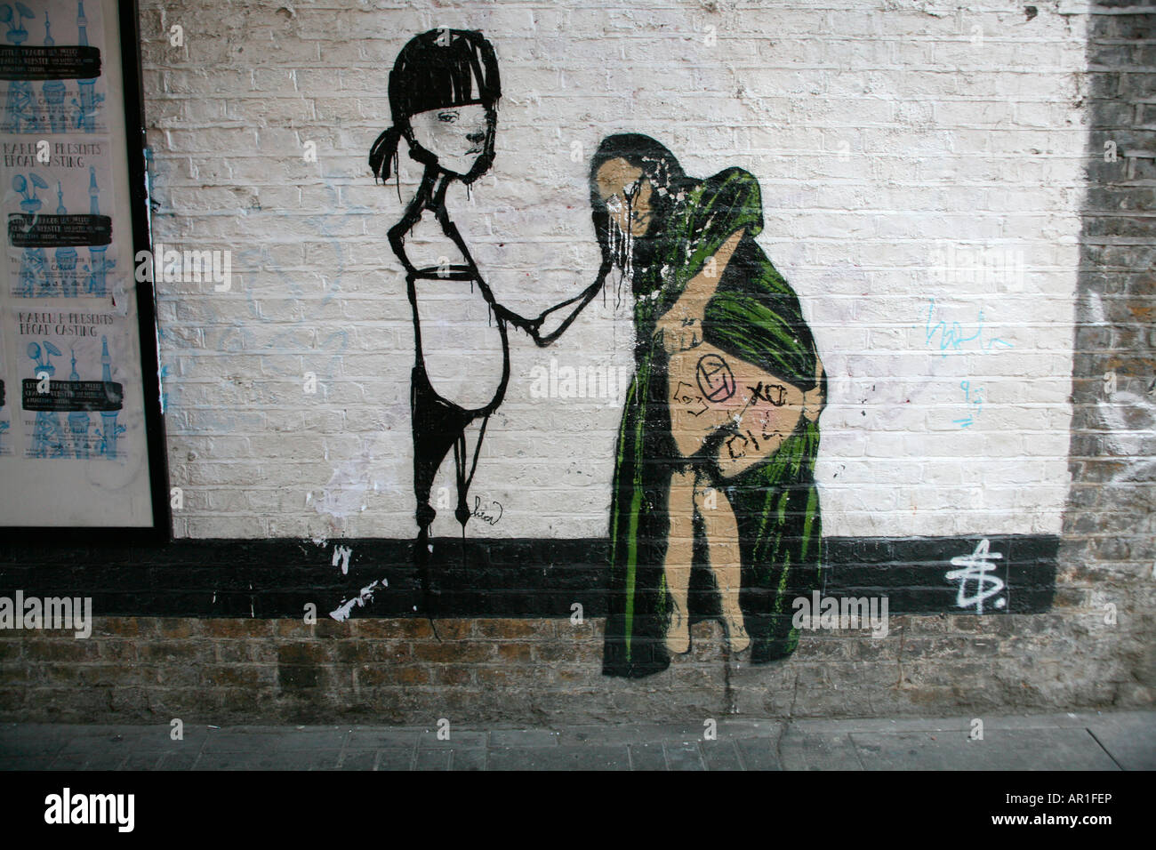 Nick Walker Kunst in Shoreditch London Stockfoto