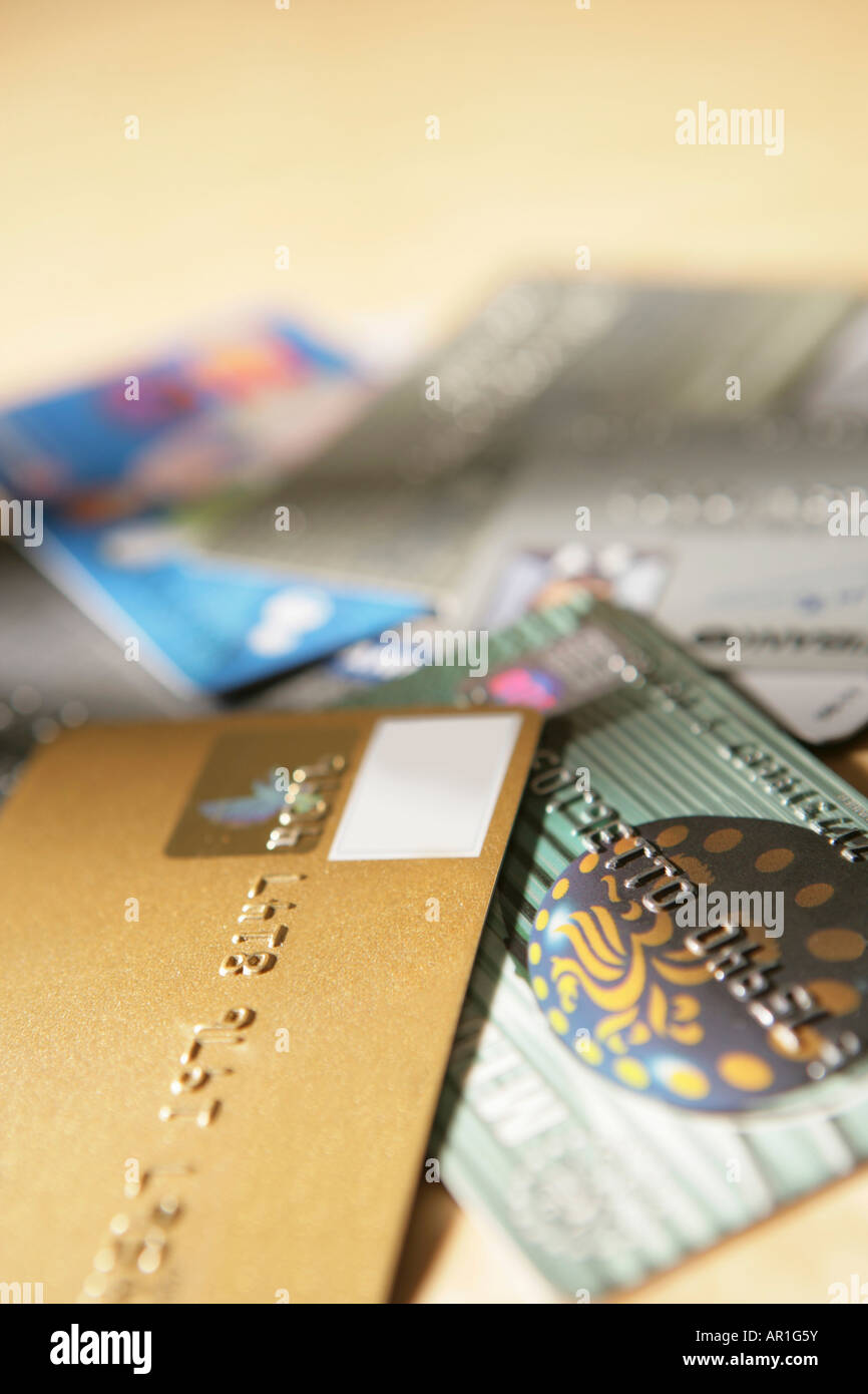 Kreditkarten-Sammlung Stockfoto