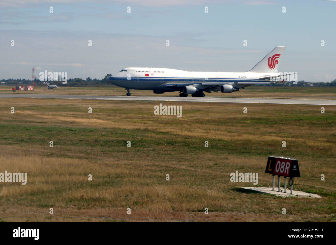 Passagier Flugzeug "Kommt für eine Landung" "Vancouver, British Columbia, Kanada" Stockfoto