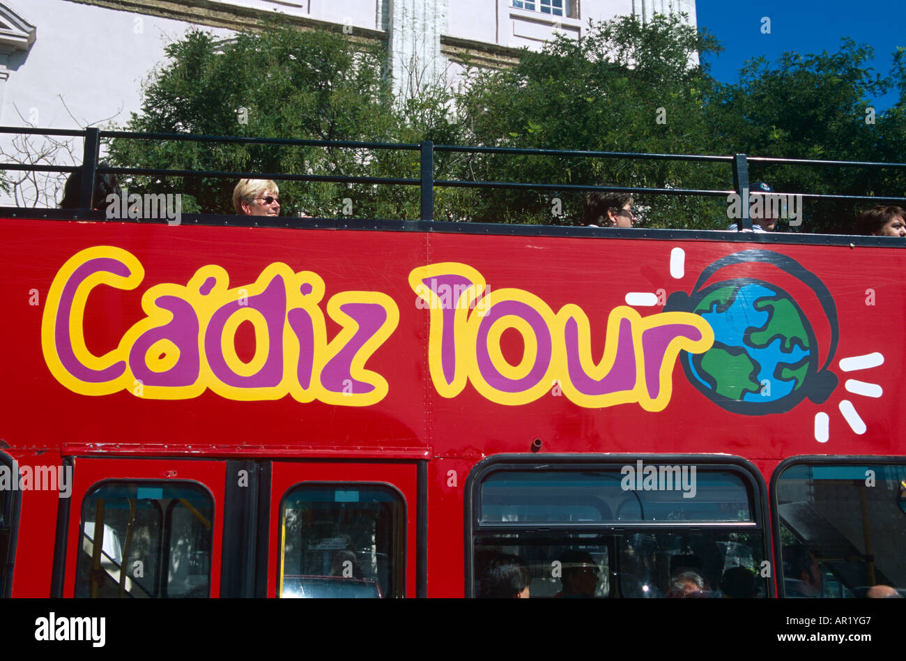 Cadiz Touristen Bus, Cadiz, Spanien Stockfoto