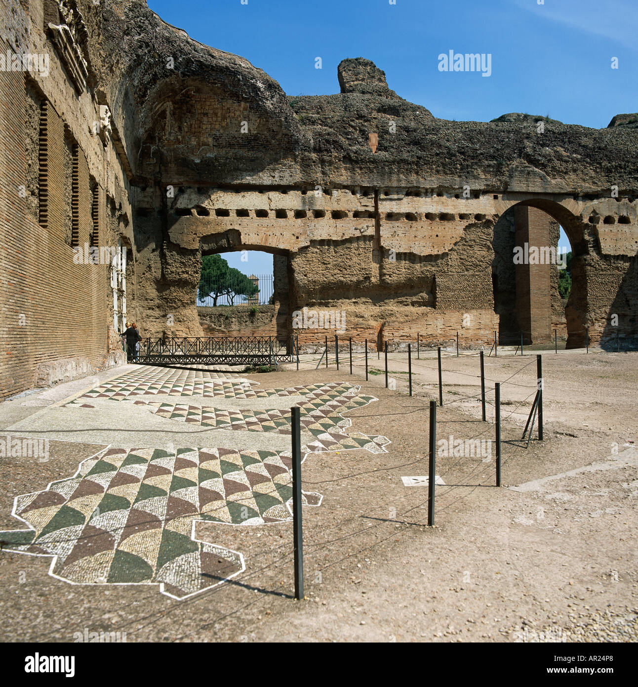 Marmorboden der alten Bäder Forum Rom Italien Europa Stockfoto