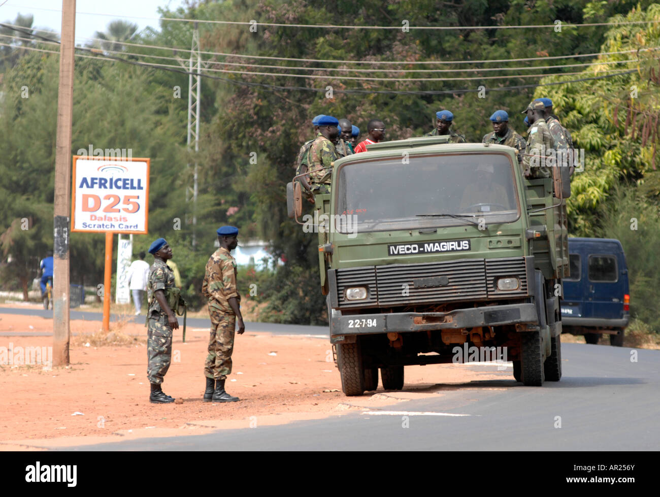 Gambischen Soldaten, The Gambia "Westafrika" Stockfoto