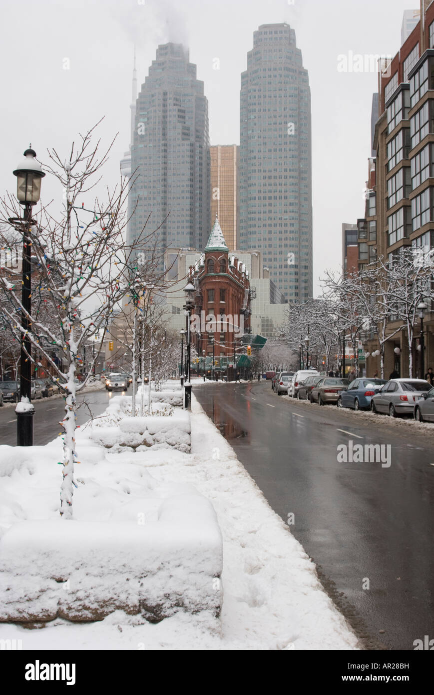 Im Stadtzentrum gelegenes Toronto Kanada Winter Stockfoto