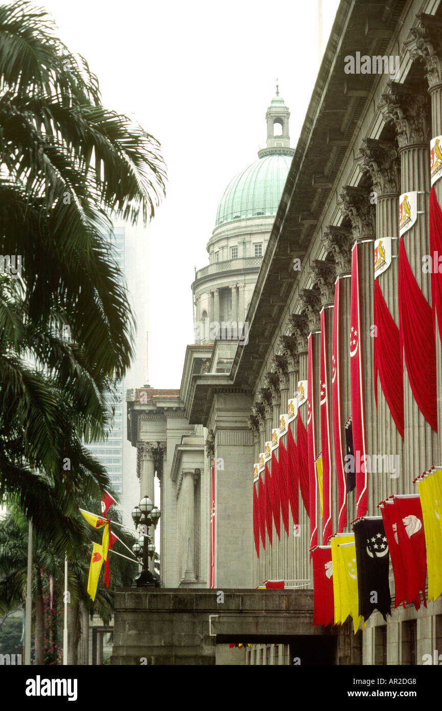 Singapur Banner außen Singapur City Hall Stockfoto