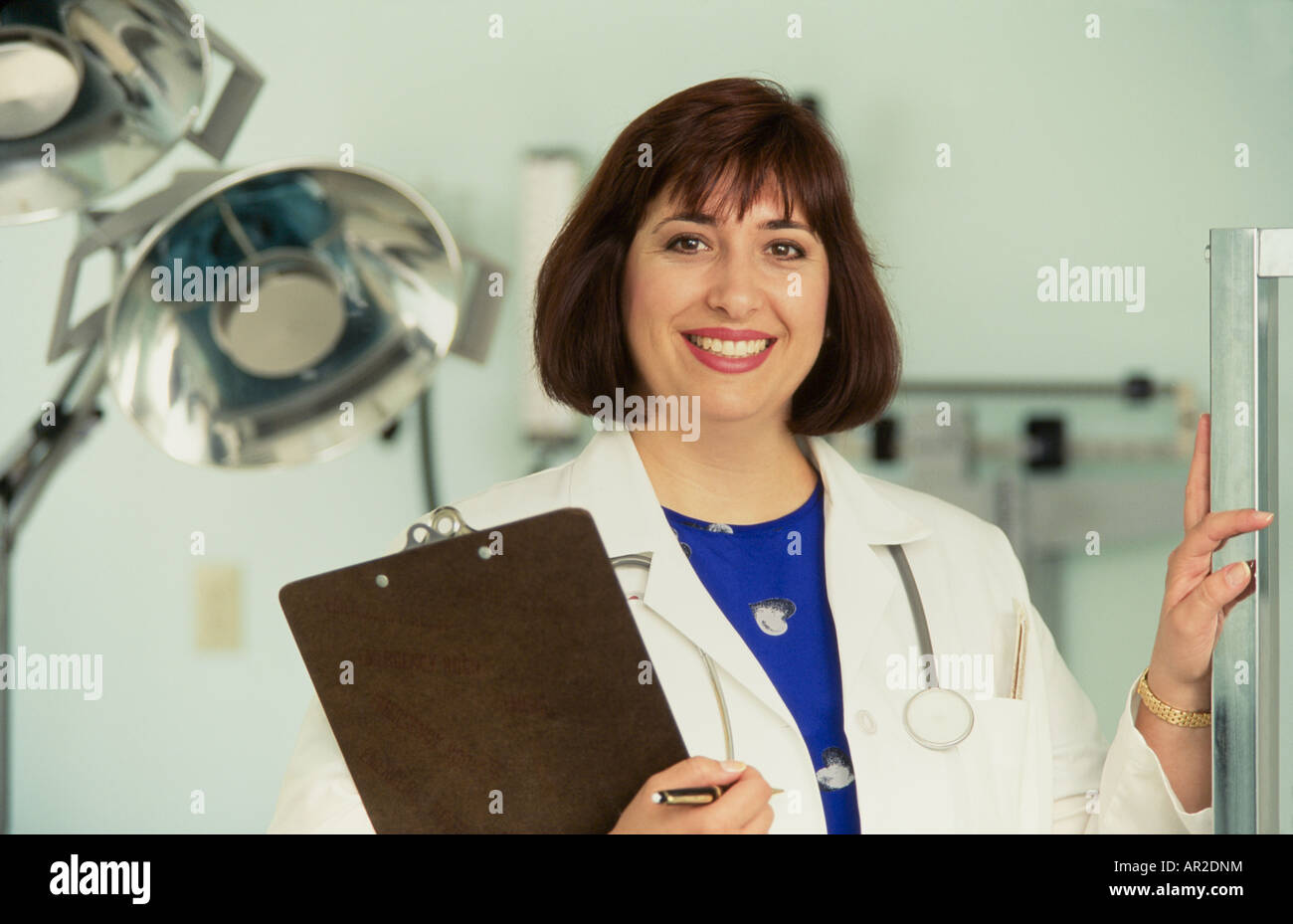 Weiblichen Latin Arzt, Porträt im Prüfungsraum, Miami Stockfoto