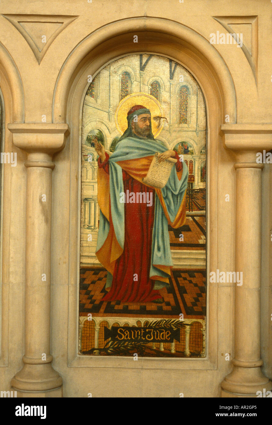 Wandbild in der Anglikanischen Kirche, HMP Wormwood Scrubs, London Stockfoto
