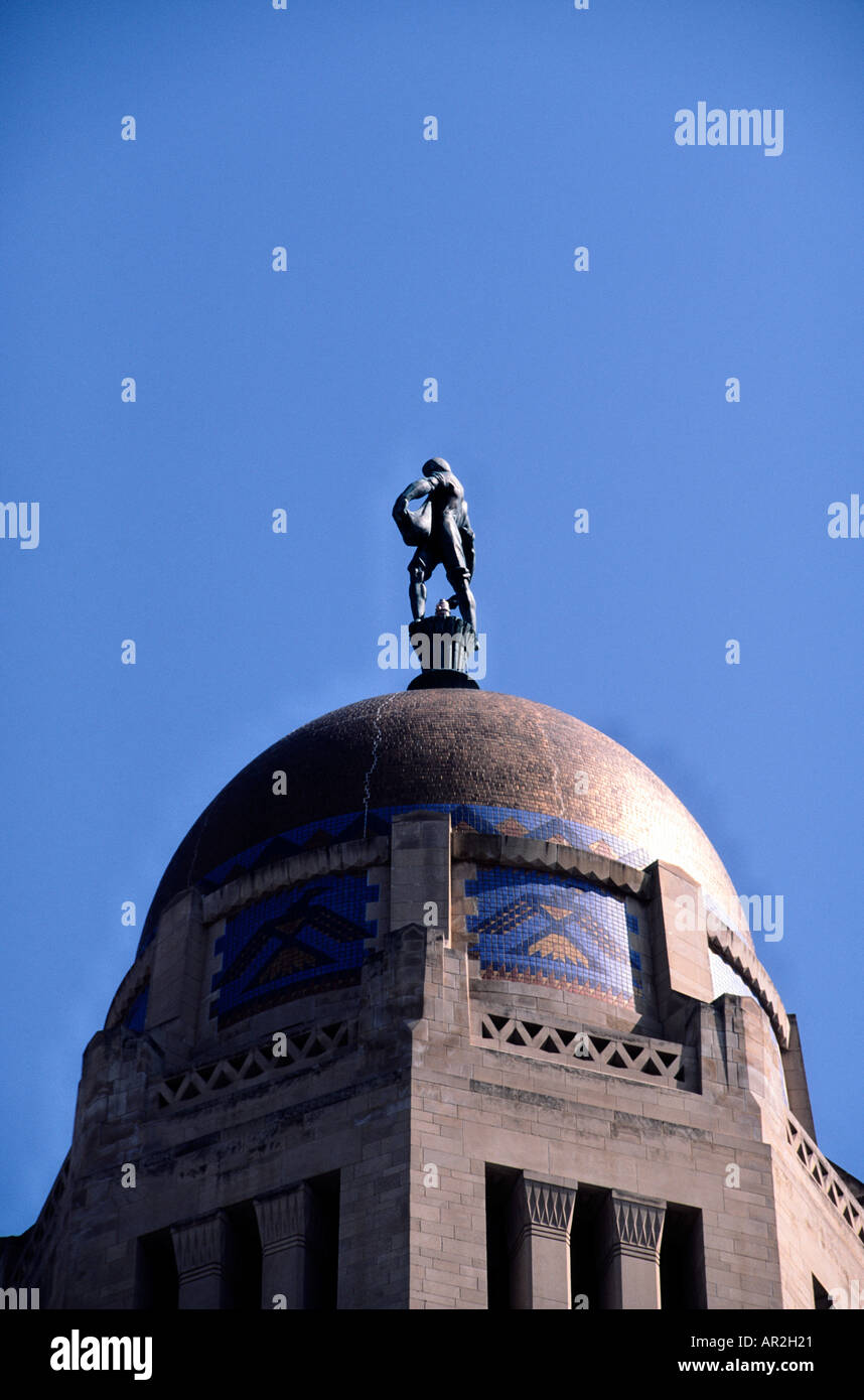 Der Sämann an der Oberseite der Nebraska State Capitol in Lincoln, Nebraska, USA. Stockfoto