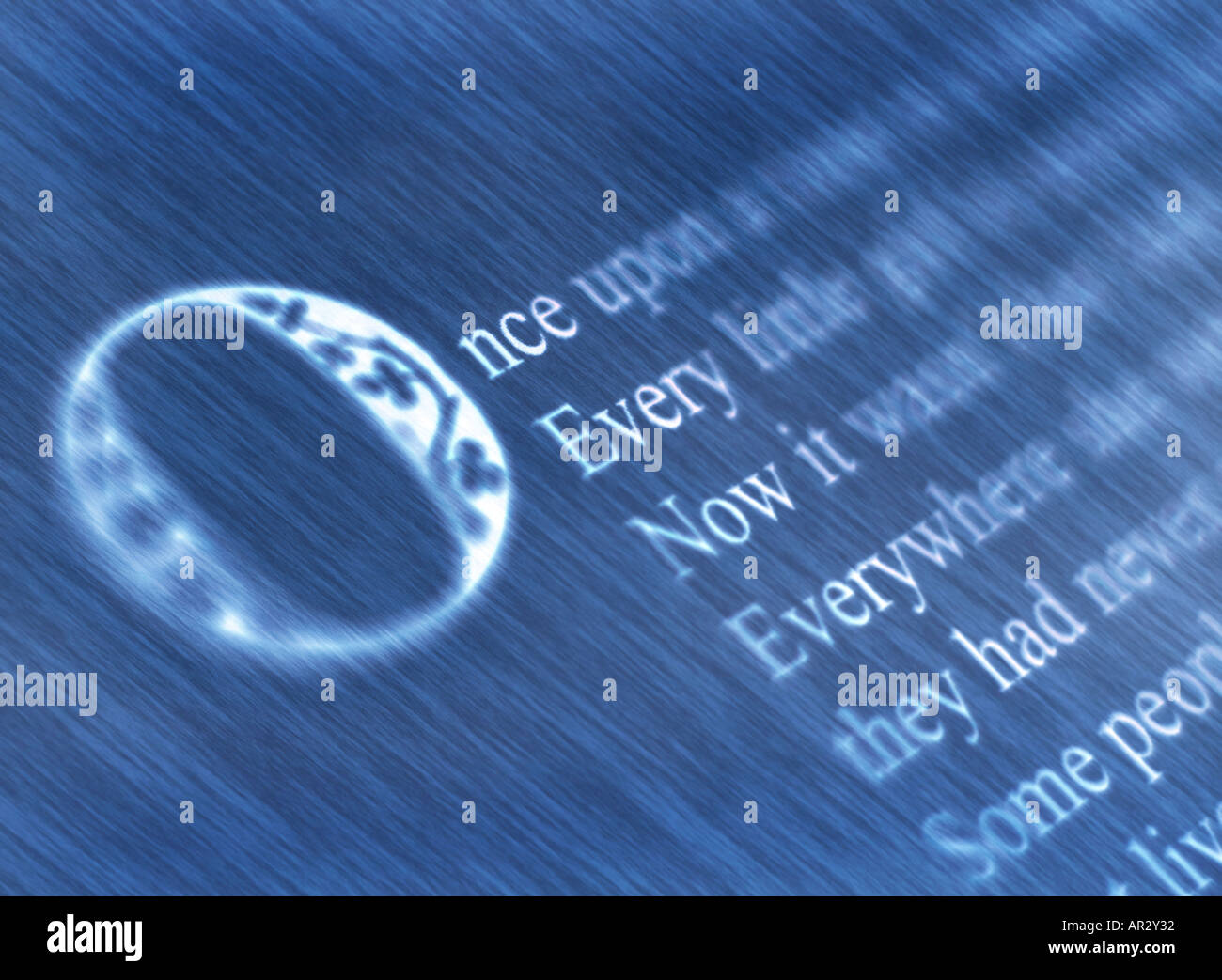 Once upon a time Anfang eines Märchens mit blauer Tönung Stockfoto