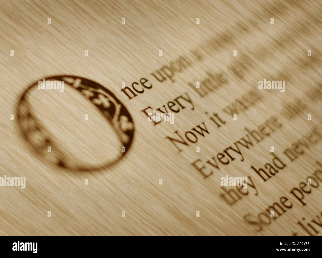 Once upon a time Anfang eines Märchens mit alt aussehende Muskelaufbau Stockfoto