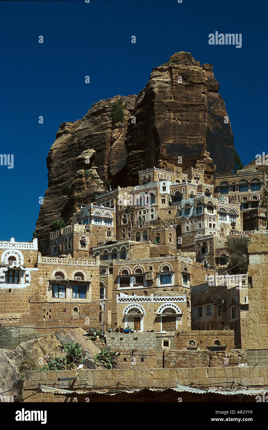 Tawilah Dorf, Jauf, Highlands, Jemen Stockfoto