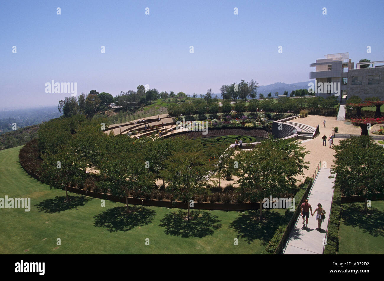 Kalifornien-Los Angeles Getty Center Central Garden Stockfoto Kalifornien-Los Angeles Getty Center Central Garden Stockfoto