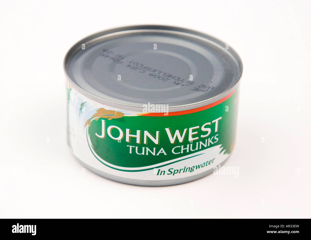 Dose mit John West Thunfisch Stücke Stockfoto