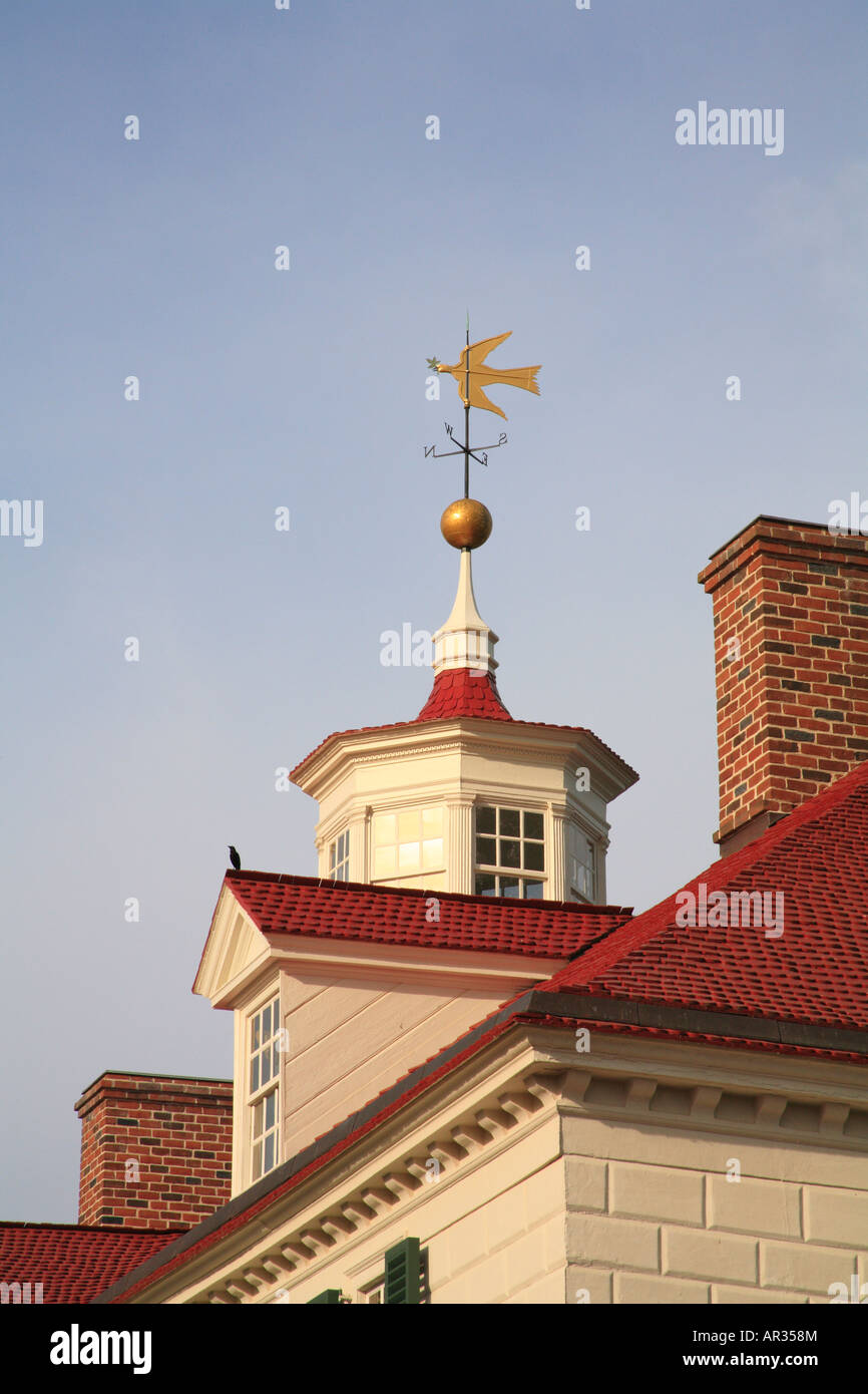 Kuppel, Washingtons Mount Vernon Estate & Gärten bei Sonnenaufgang, Mt. Vernon, Virginia, USA Stockfoto