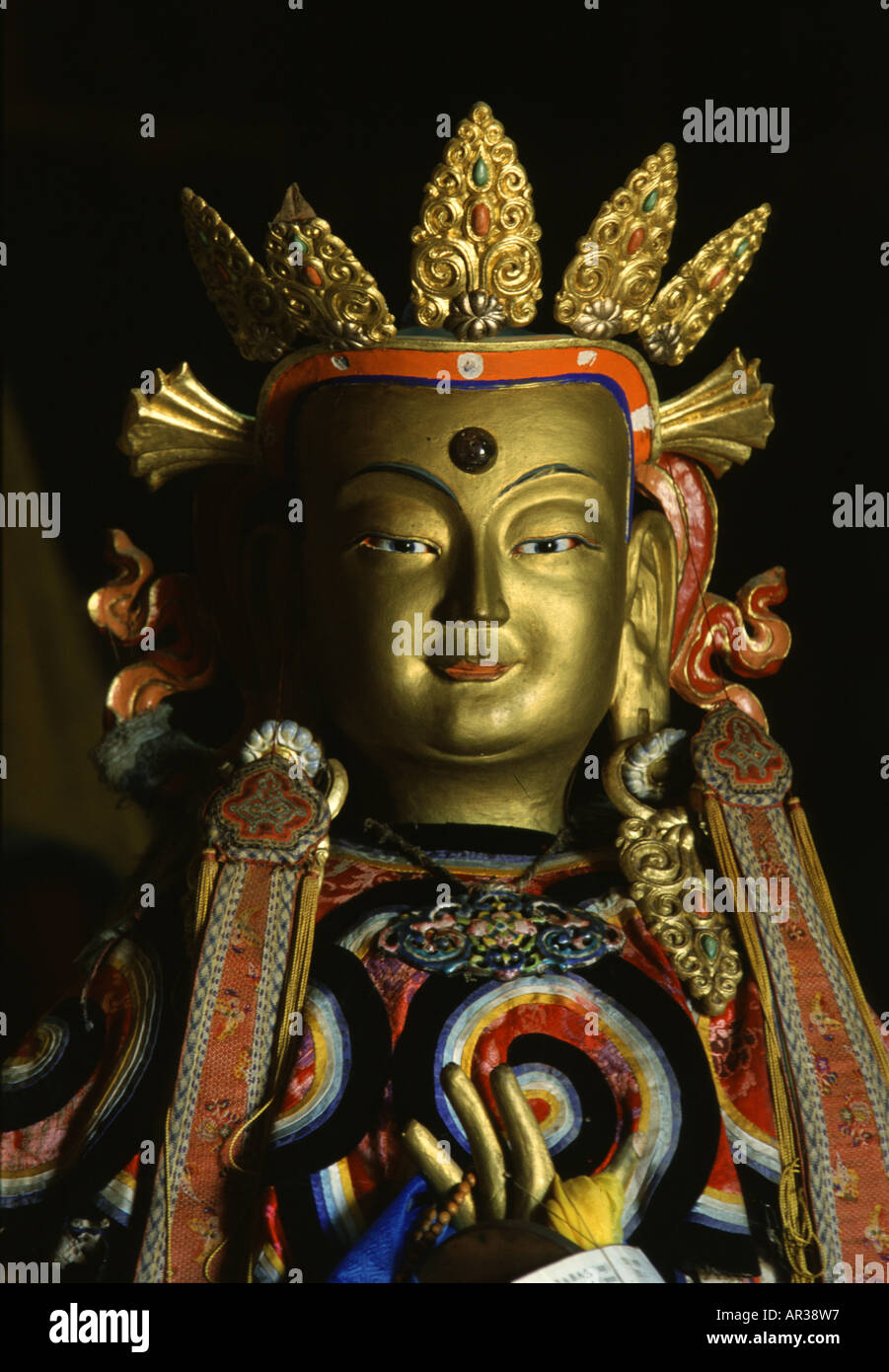 Buddha-Statue, Karakorum, alte Hauptstadt des mongolischen Reiches gegründet von Dschingis Khan, Karakorum, der Mongolei, Asien Stockfoto