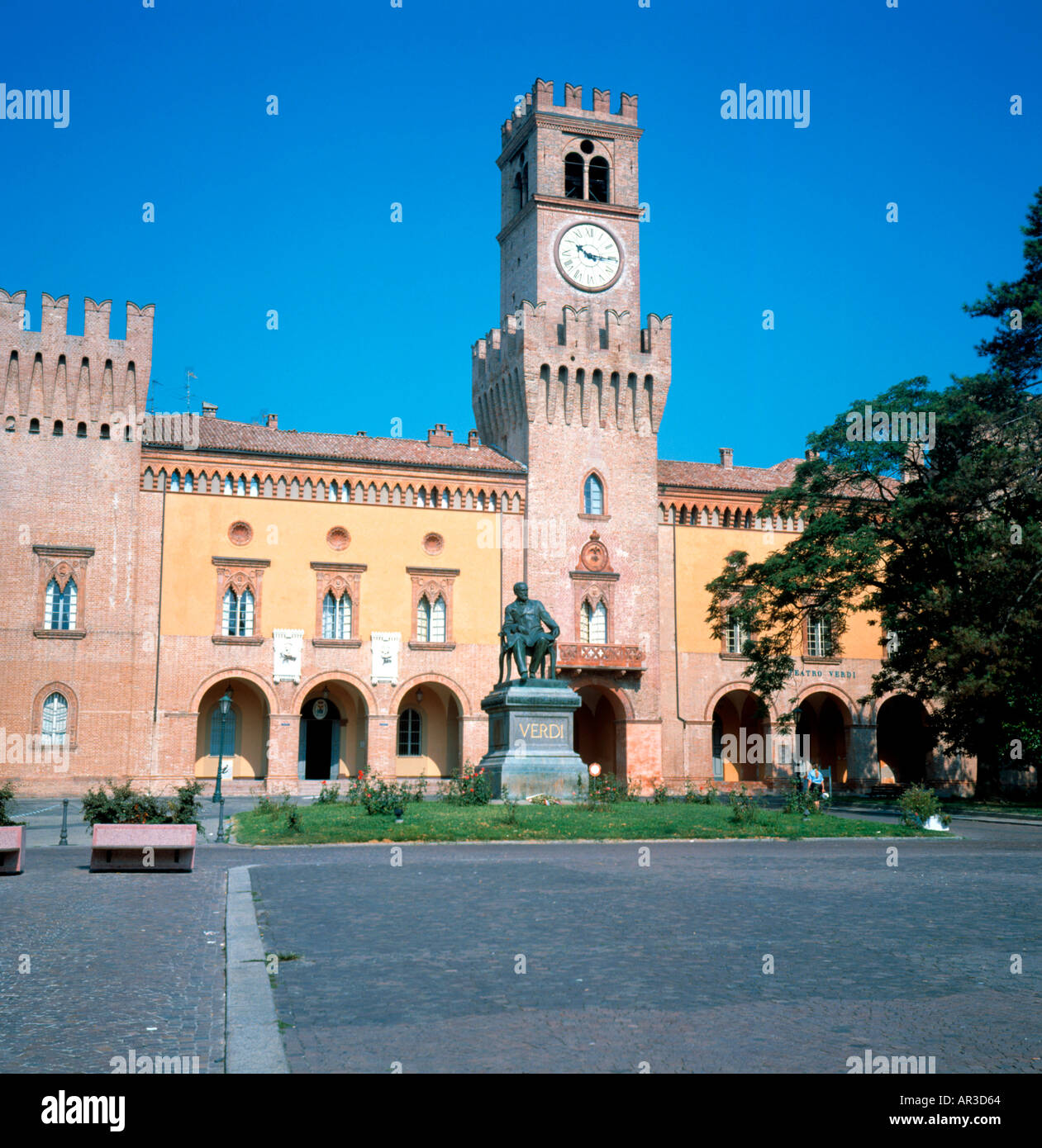 Denkmal Giuseppe Verdi an seinem Geburtsort Roncole Italien Stockfoto