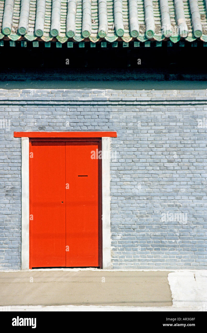 Red Door In Ping ein Li-Straße In Peking die Hauptstadt von China Stockfoto