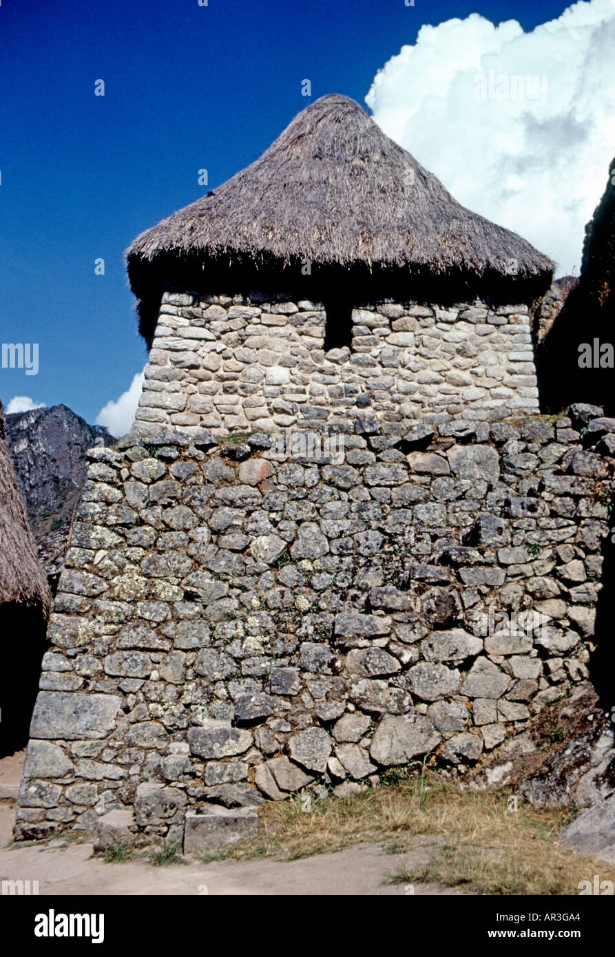 Gateway-Hütte In Machu Picchu In Peru Stockfoto