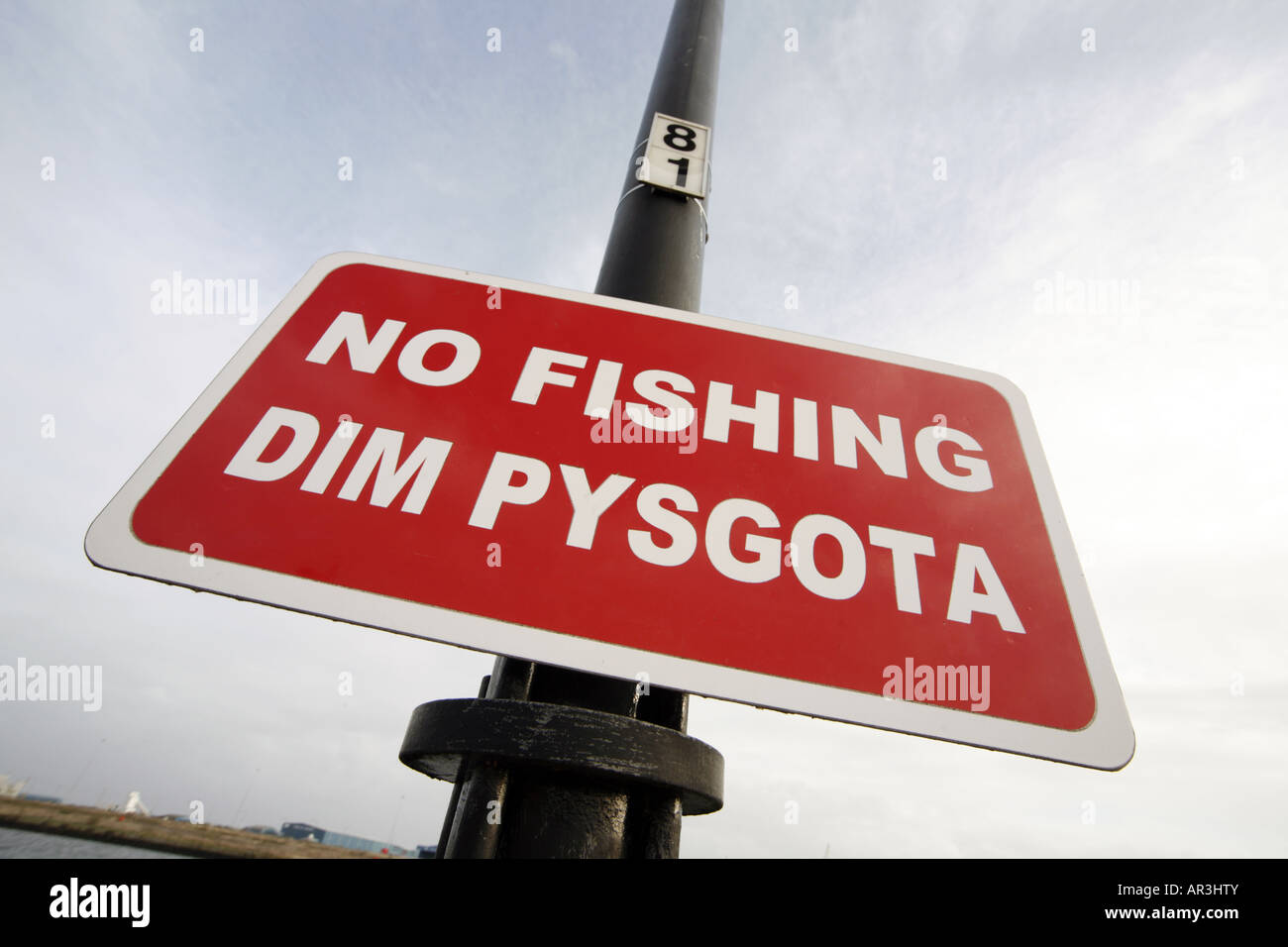 Keine Spur von Fischen in England und Wales, Cardiff Docks Stockfoto