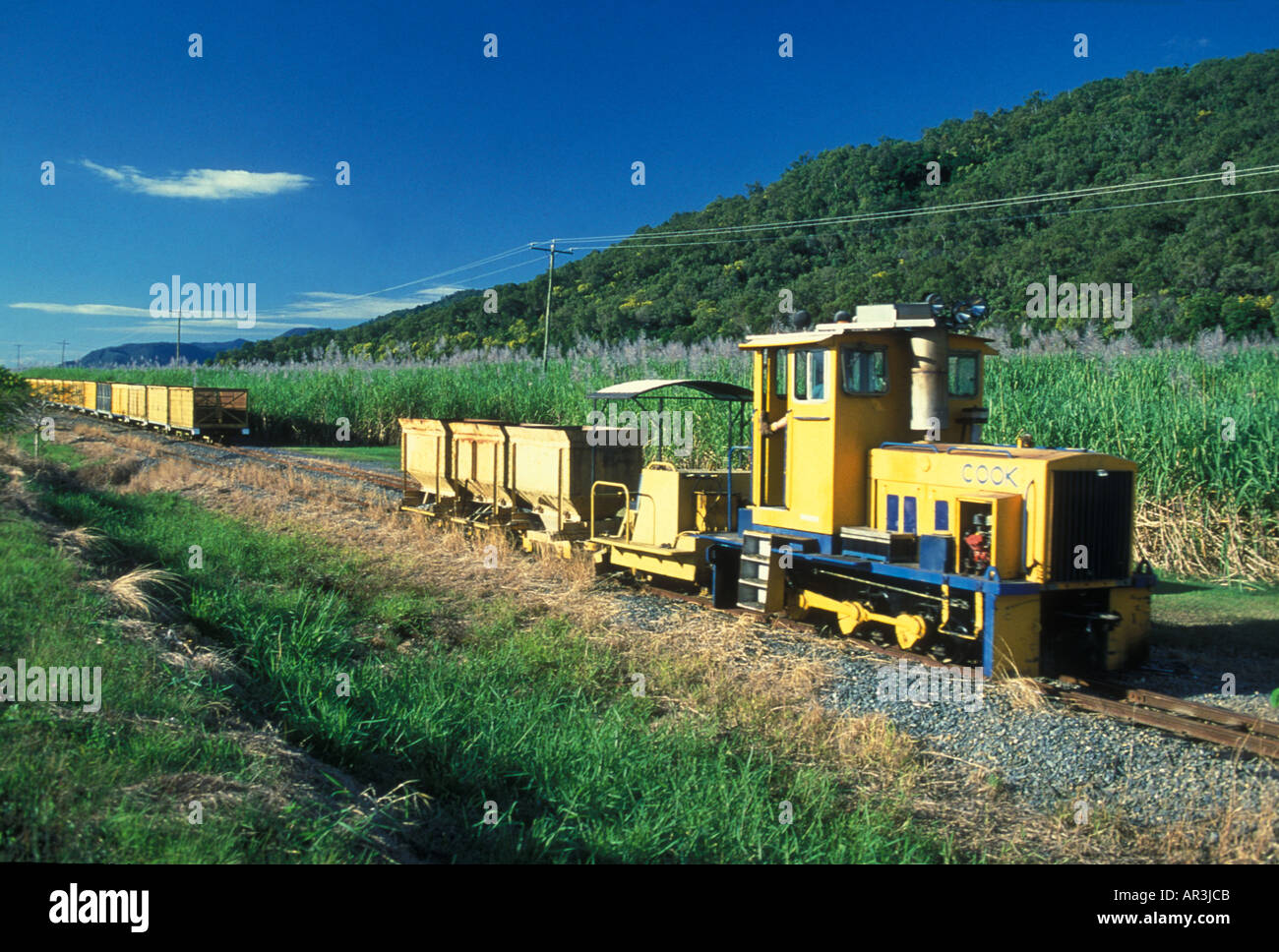 Zuckerrohr-Eisenbahn in Lover-Queensland-Australien Stockfoto