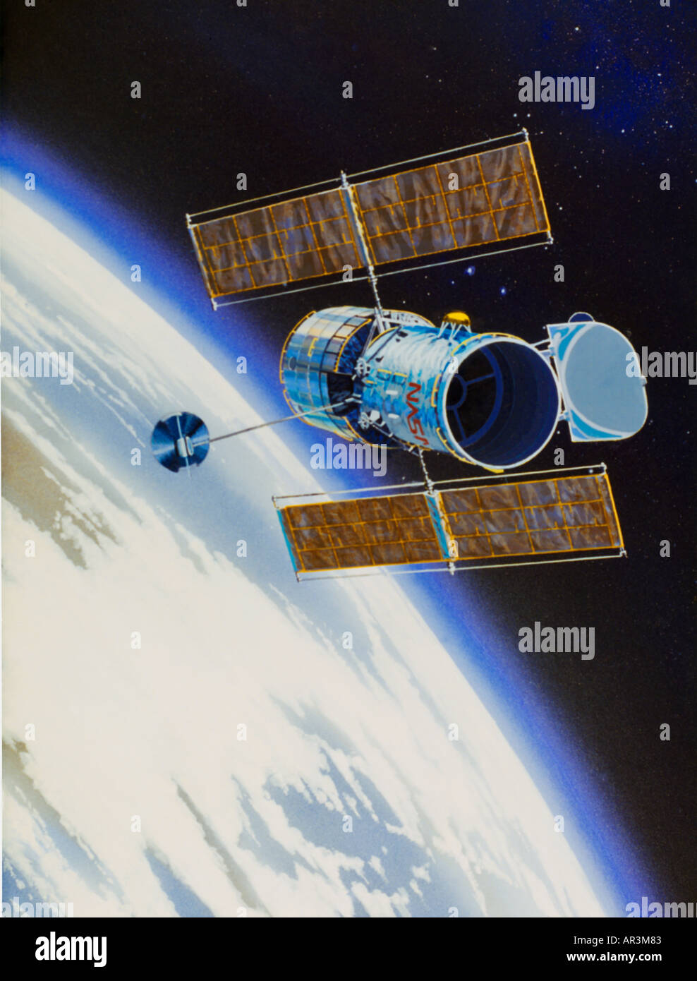 Künstlerische Darstellung des Hubble-Weltraumteleskops Stockfoto