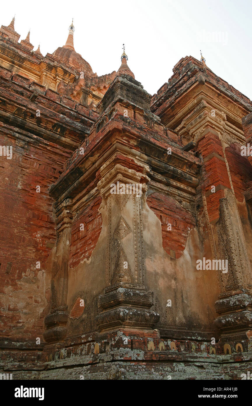 Detail, feine Stuckarbeiten, Htilominlo Pahto, Hti Lo Min Lo Tempel, erbaut im Jahre 1218, Myanmar Stockfoto