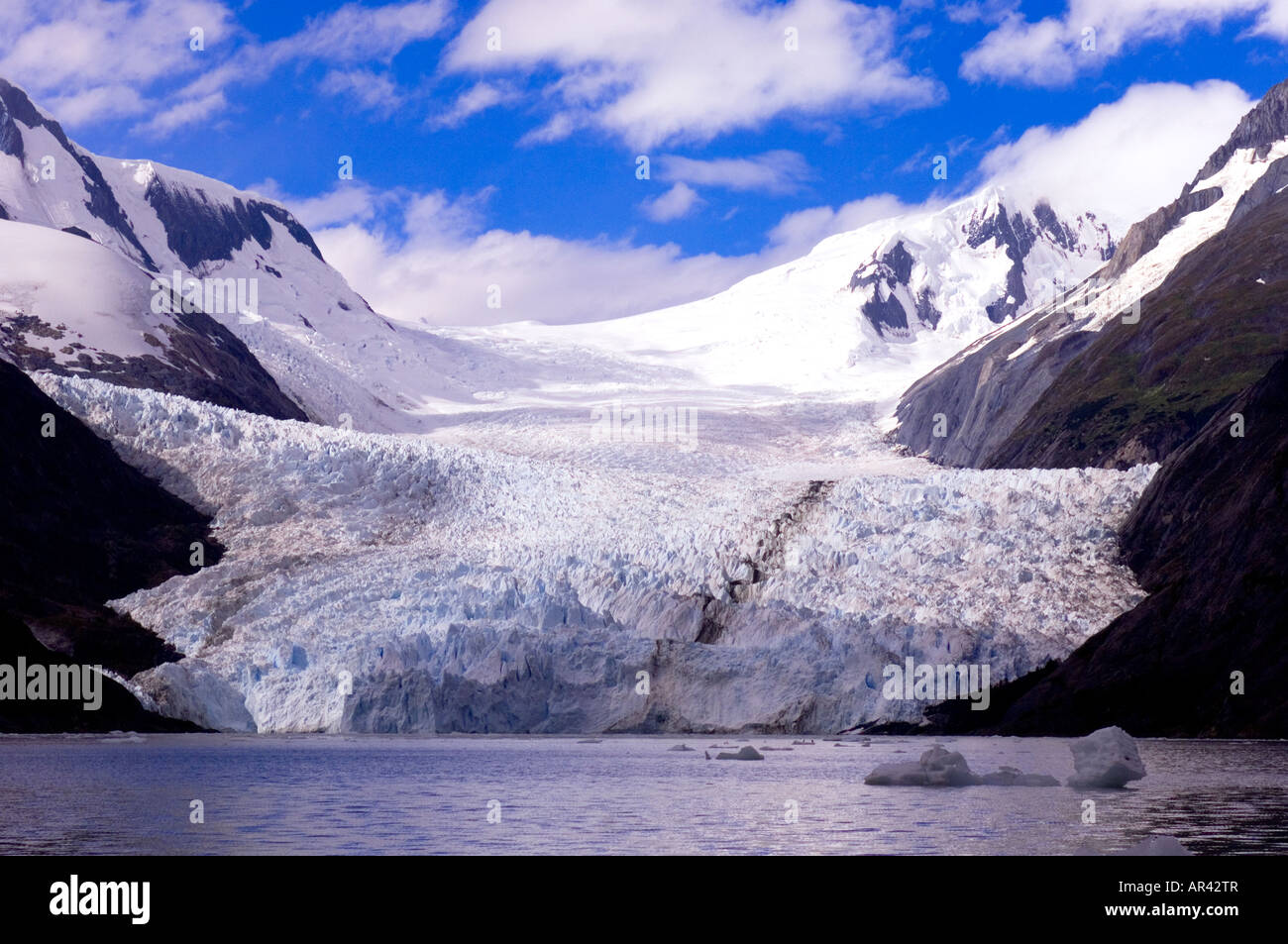 Chilenische Fjorde in Tierra Del Fuego Stockfoto