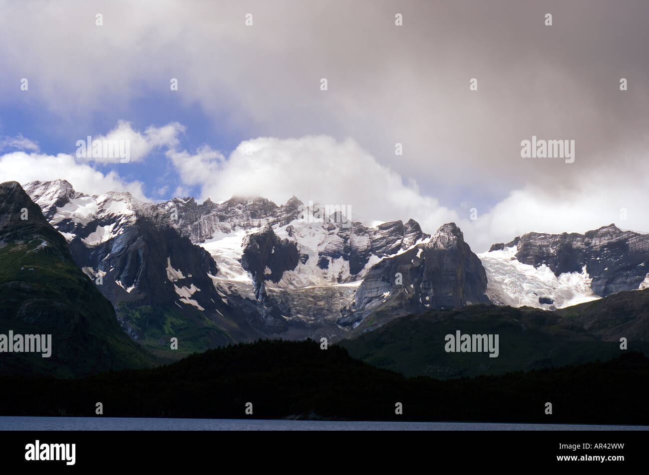 Chilenische Fjorde in Tierra Del Fuego Stockfoto