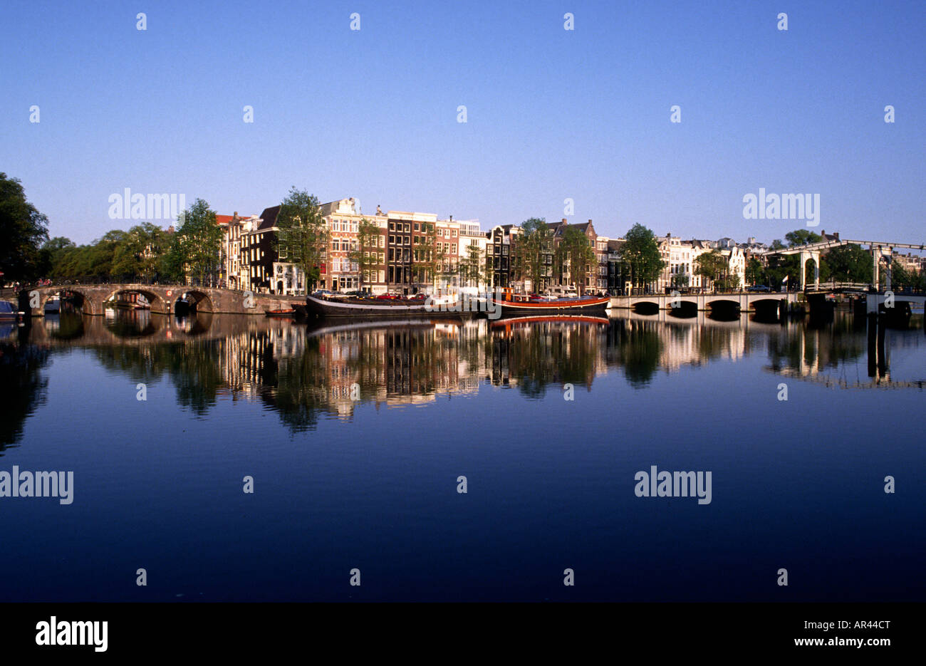 Amstel Kanal Amsterdam Holland Europa Stockfoto