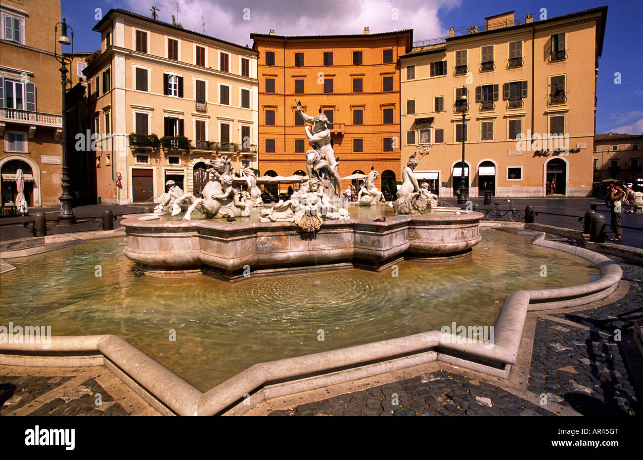 Fontana del Nettuno Piazza Navona-Rom Italien Stockfoto