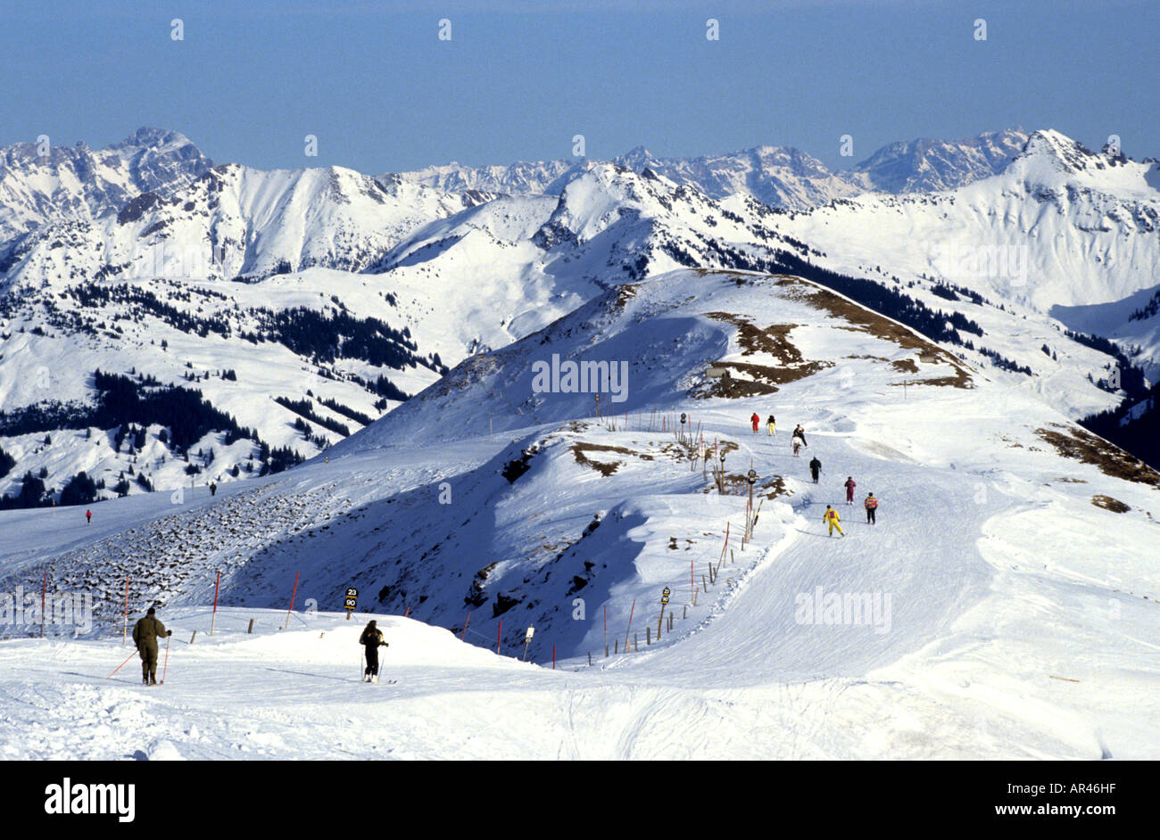 Österreich österreichische Berge Wintersport Schnee Lech Stockfoto