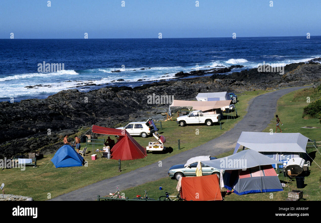 Cood Hoffnung Südafrika camping Seite Caravan Park Zelt Meer blau Stockfoto