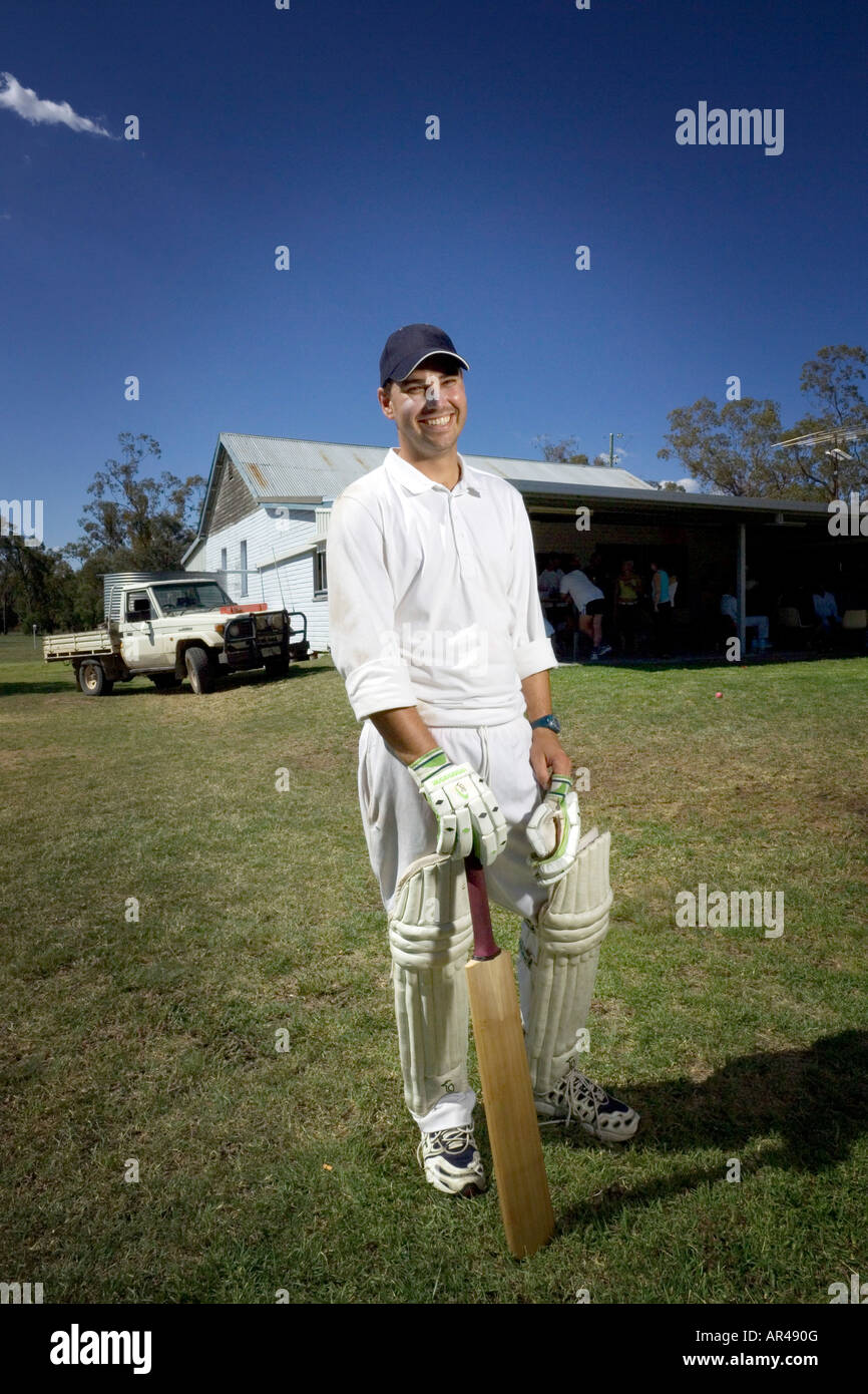 Ein Land-Cricket-Spieler Stockfoto