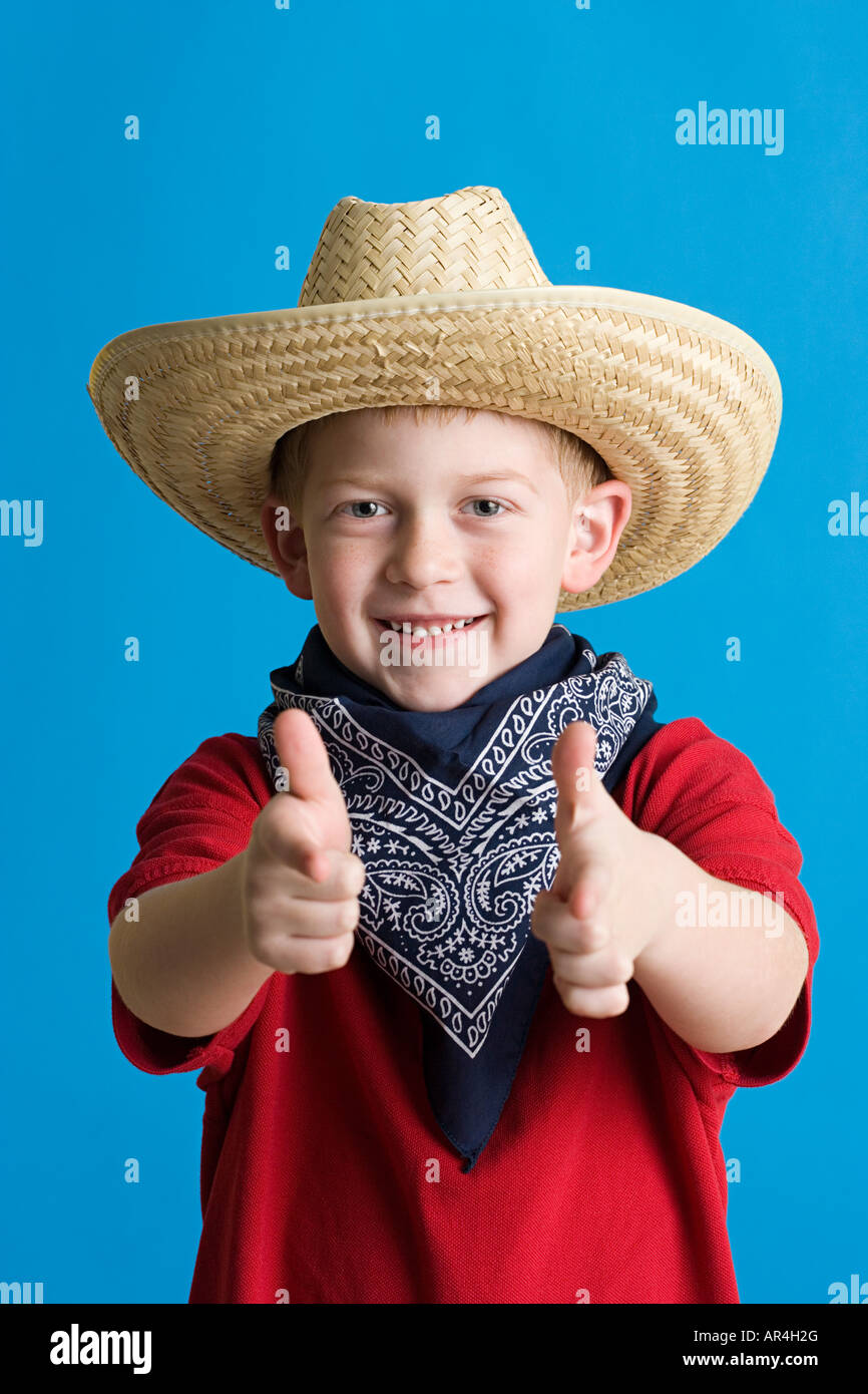 Junge als Cowboy verkleidet Stockfoto