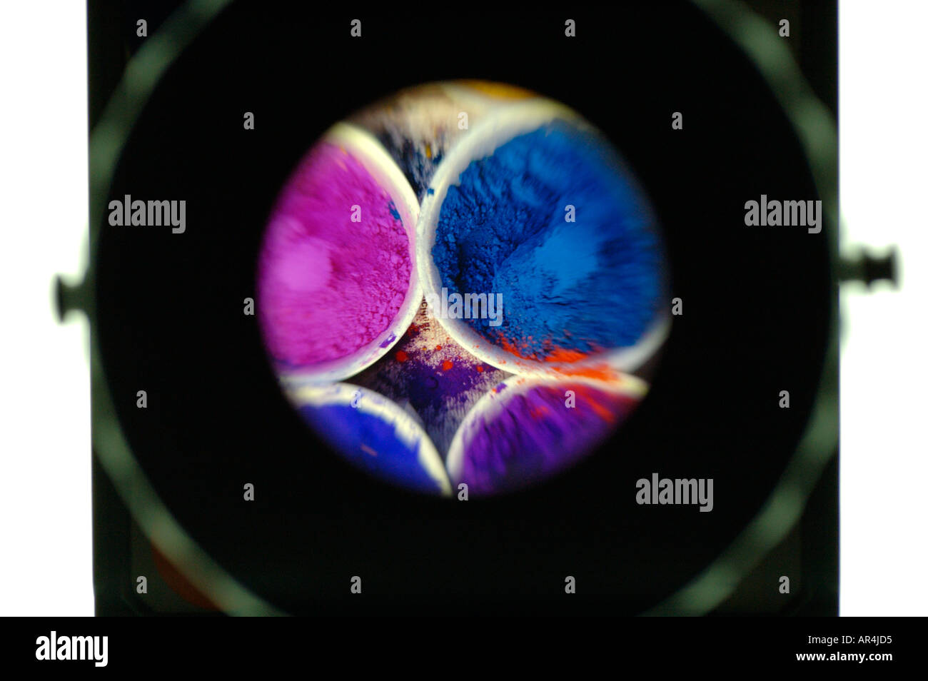 35mm Transparenz Foto gesehen durch 8 X Lupe Lupe Leuchtkasten Stockfoto
