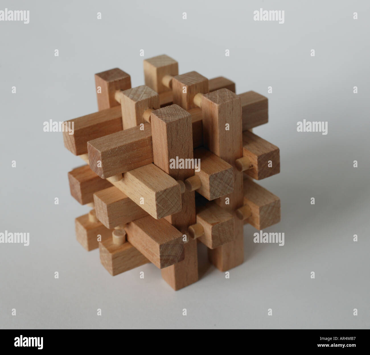 Nahaufnahme von Holz Spiel-puzzle Stockfoto