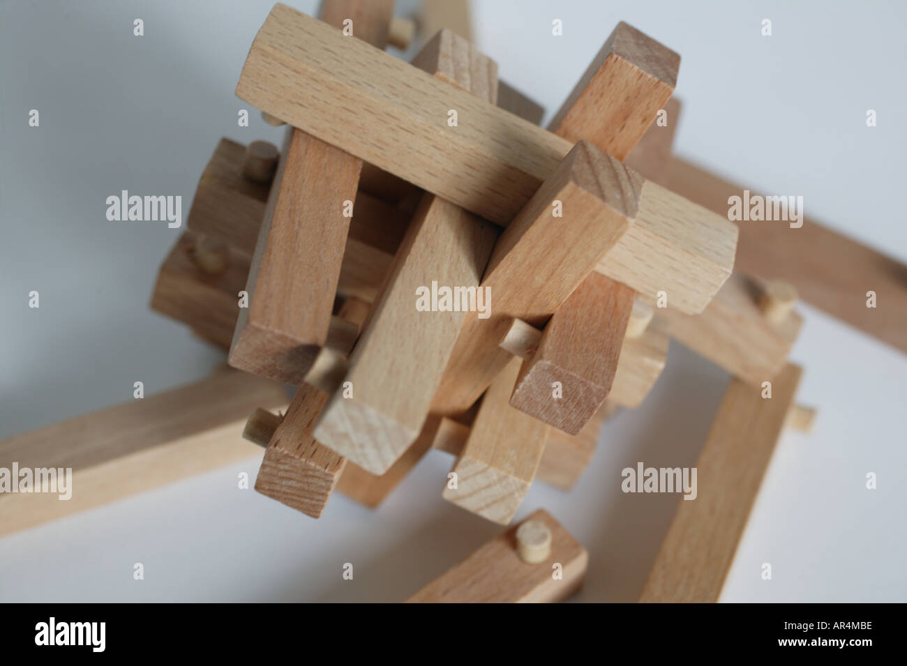 Nahaufnahme von Holz Spiel-puzzle Stockfoto
