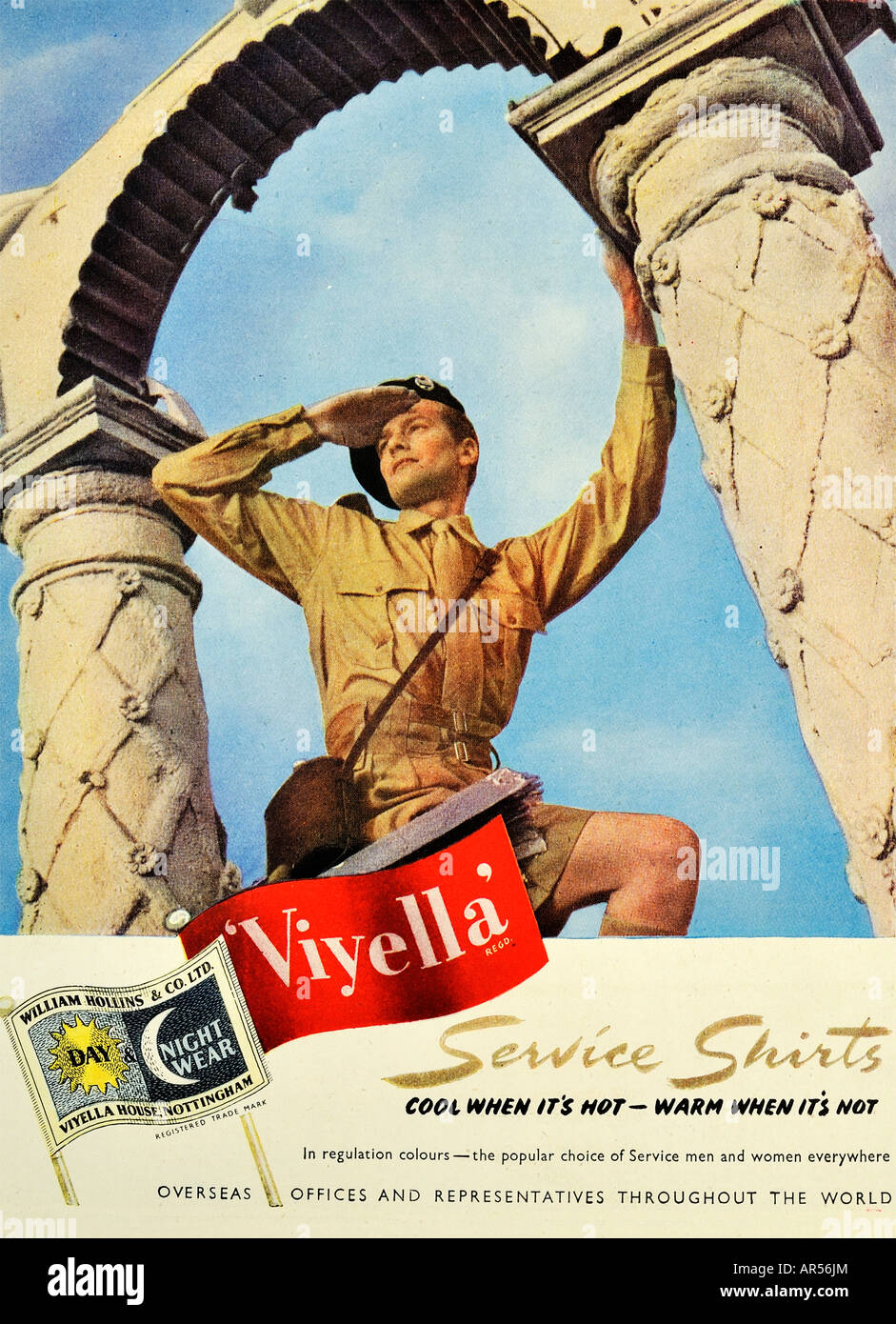 Jahrgang 1944 während des Krieges Werbung für Viyella Service Hemden für nur zur redaktionellen Nutzung Stockfoto