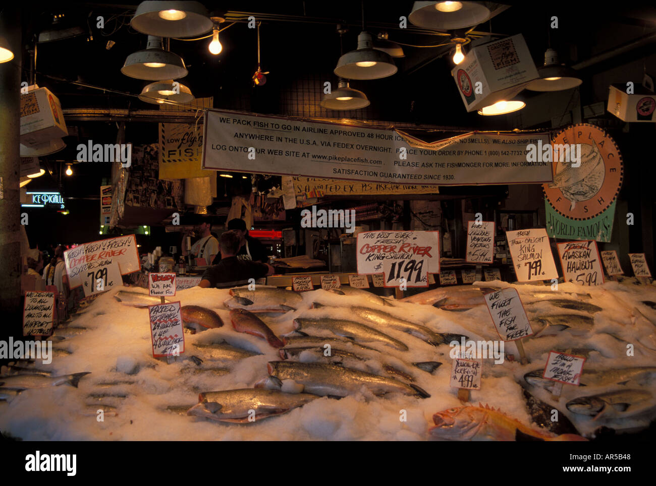 Pikes Markt Fisch Anbieter Downtown Seattle Washington State USA Stockfoto