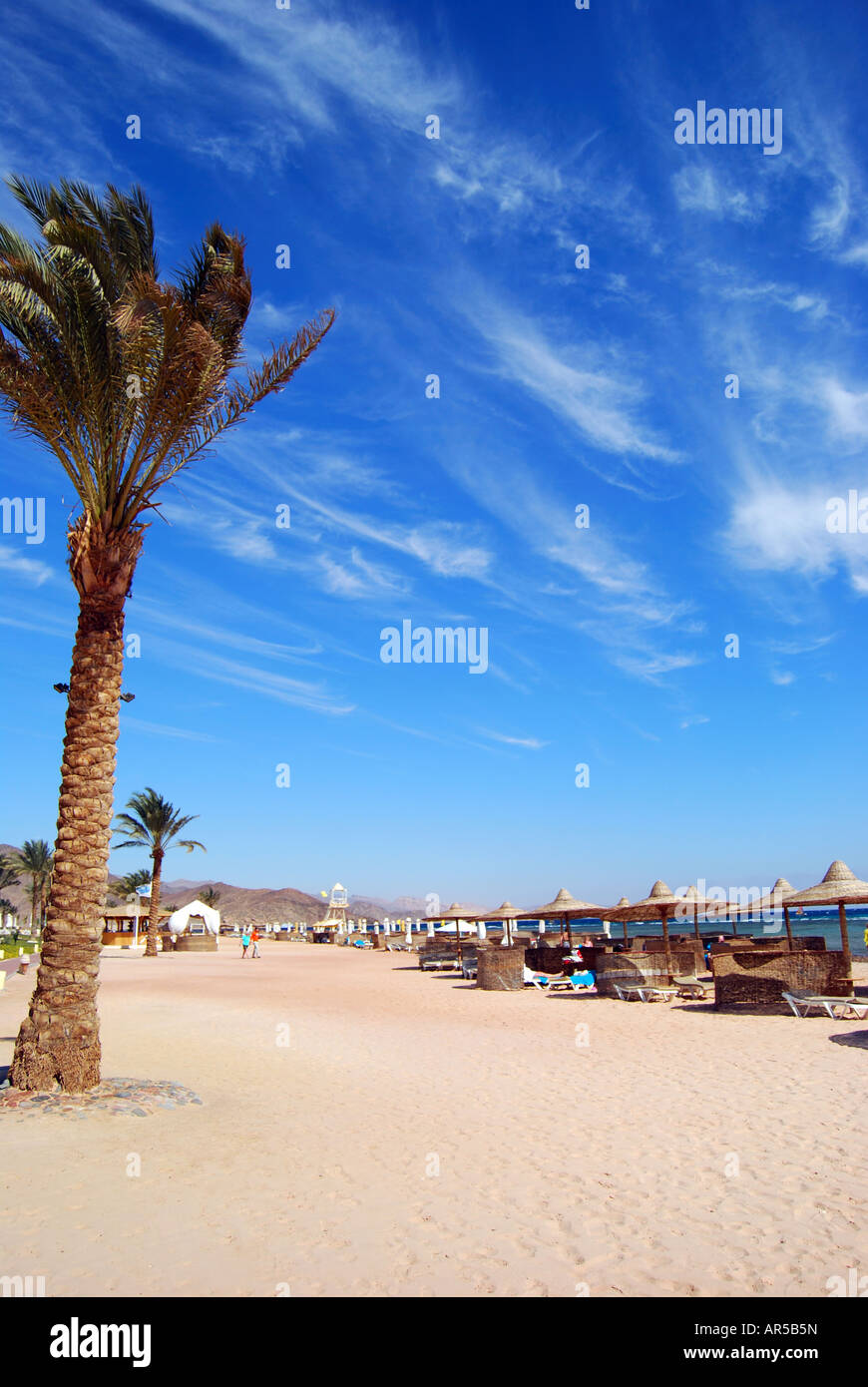 Strandblick, Hotel Sofitel Taba Heights, Taba Heights, Sinai-Halbinsel, Ägypten Stockfoto