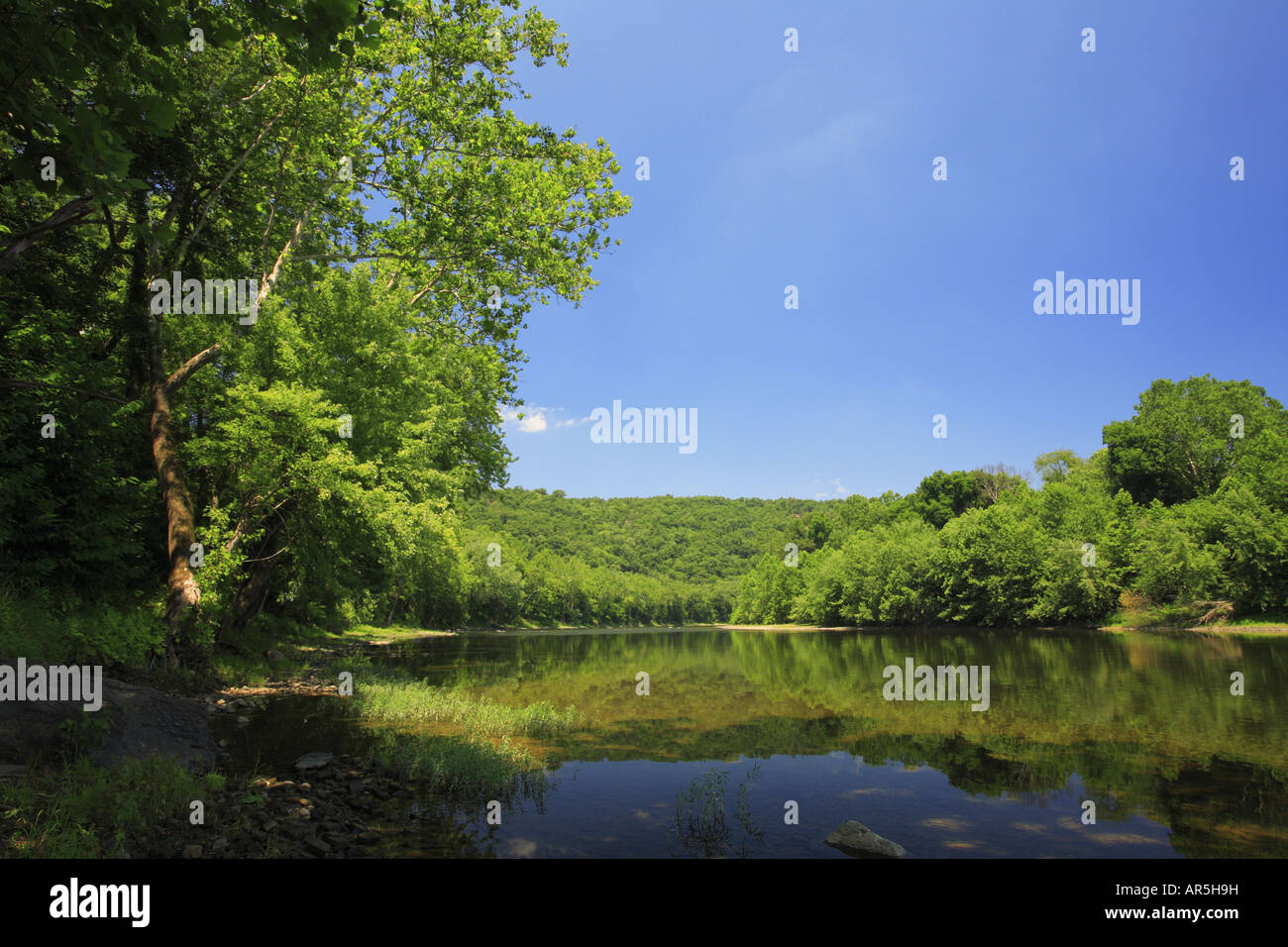 Potomac River bei Paw Paw Tunnel, C & O Canal National Historic Park, USA Stockfoto