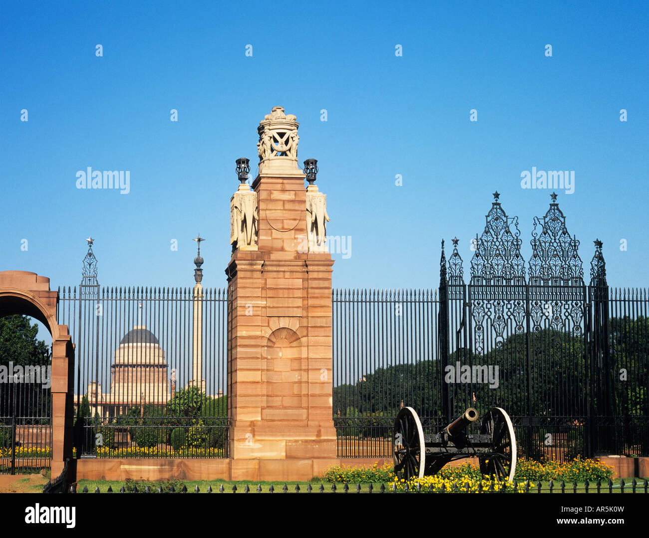 Tor der Präsidentenpalast Delhi Stockfoto