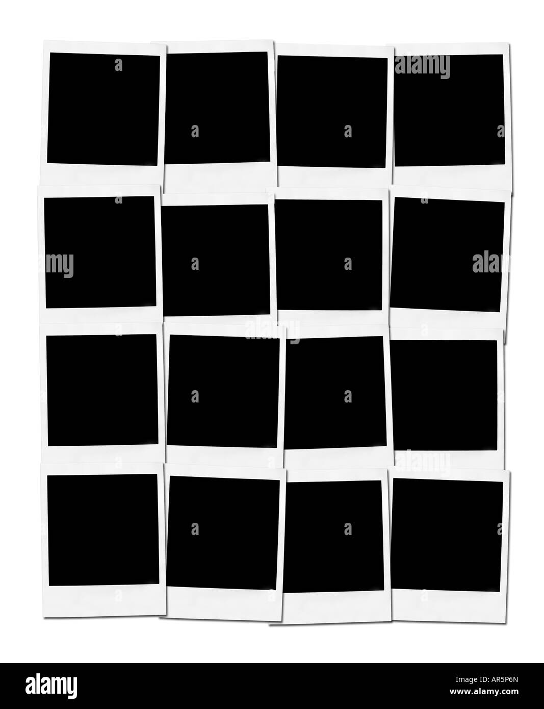 Sammlung von Sofortbildkamera Frames isoliert auf weiss Stockfoto